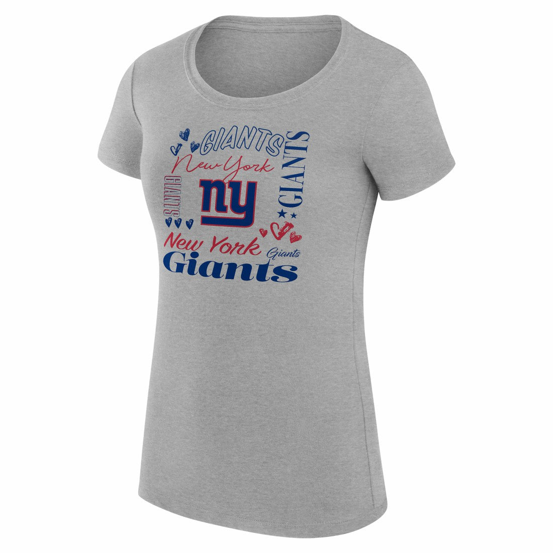 New York Giants G-III 4Her by Carl Banks Women's Super-Slim Fit Lightweight Collage Team T-Shirt - Heather Gray outlet