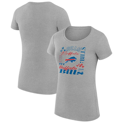 Buffalo Bills G-III 4Her by Carl Banks Women's Super-Slim Fit Lightweight Collage Team T-Shirt - Heather Gray discount