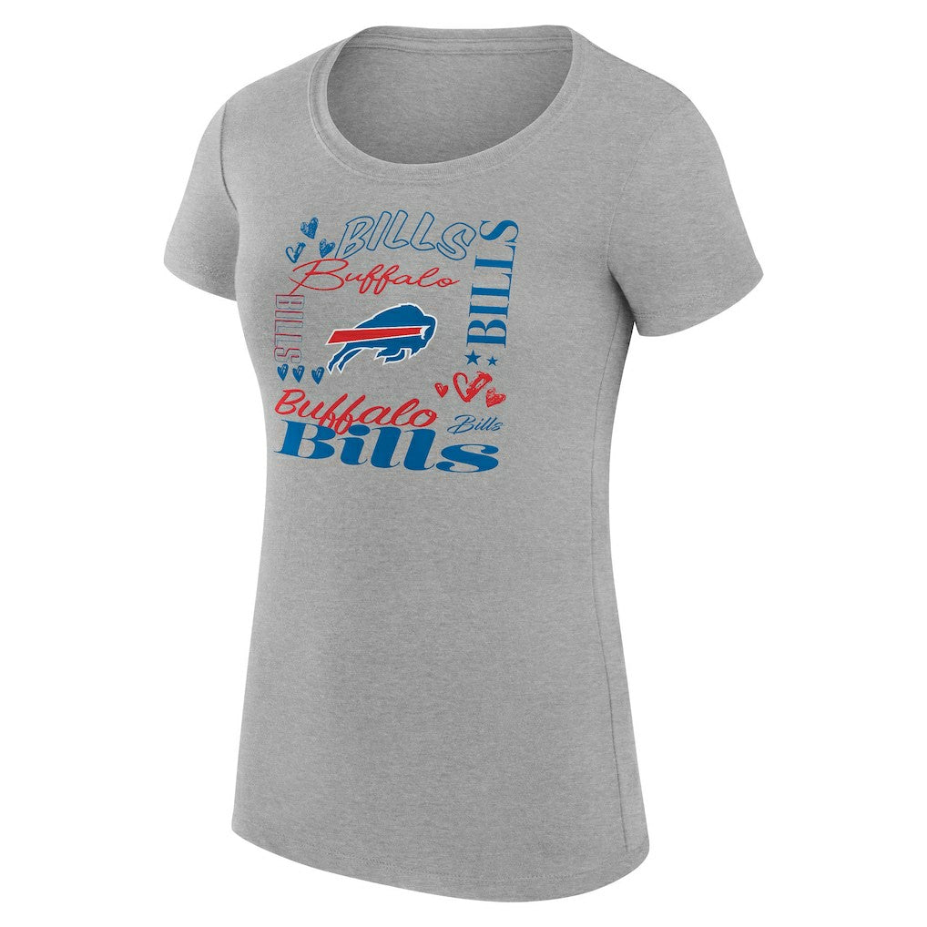 Buffalo Bills G-III 4Her by Carl Banks Women's Super-Slim Fit Lightweight Collage Team T-Shirt - Heather Gray discount