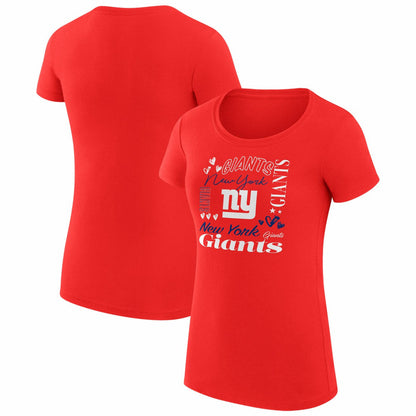 New York Giants G-III 4Her by Carl Banks Women's Super-Slim Fit Lightweight Collage Team T-Shirt - Red for sale