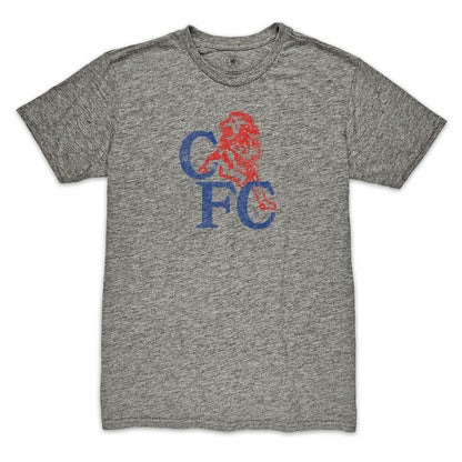 Chelsea 1863FC Retro '86 Badge Vintage Tri-Blend T-Shirt - Heather Gray for sale