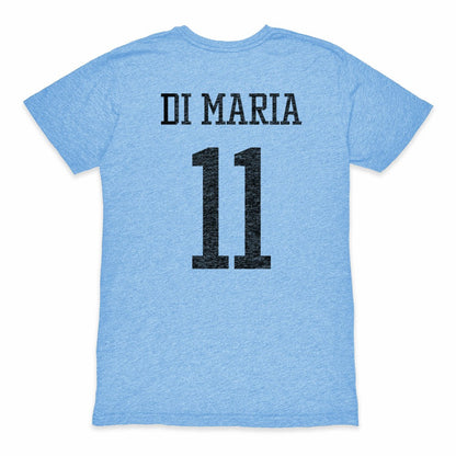 Angel Di Maria Argentina National Team 1863FC Retro Player Tri-Blend T-Shirt - Light Blue sale