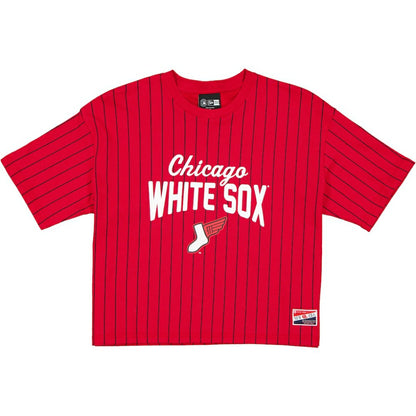 Chicago White Sox Women's 2025 City Connect Pinstripe T-Shirt - Red/Black | New Era