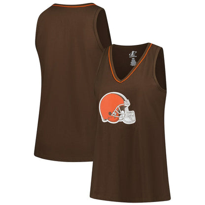 Cleveland Browns Logo Athletic Women's Plus Size Stellar Win V-Neck Tank Top - Brown online