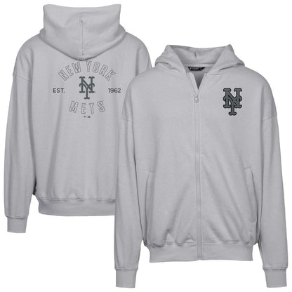 New York Mets Levelwear Uphill Abyssal Full-Zip Hoodie - Gray