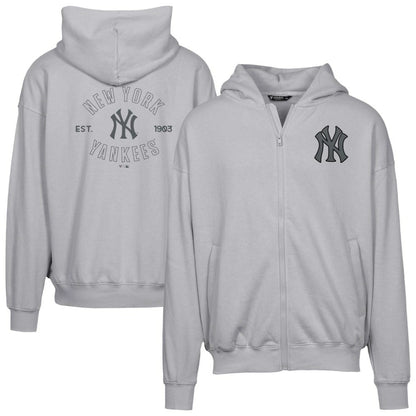 New York Yankees Levelwear Uphill Abyssal Full-Zip Hoodie - Gray