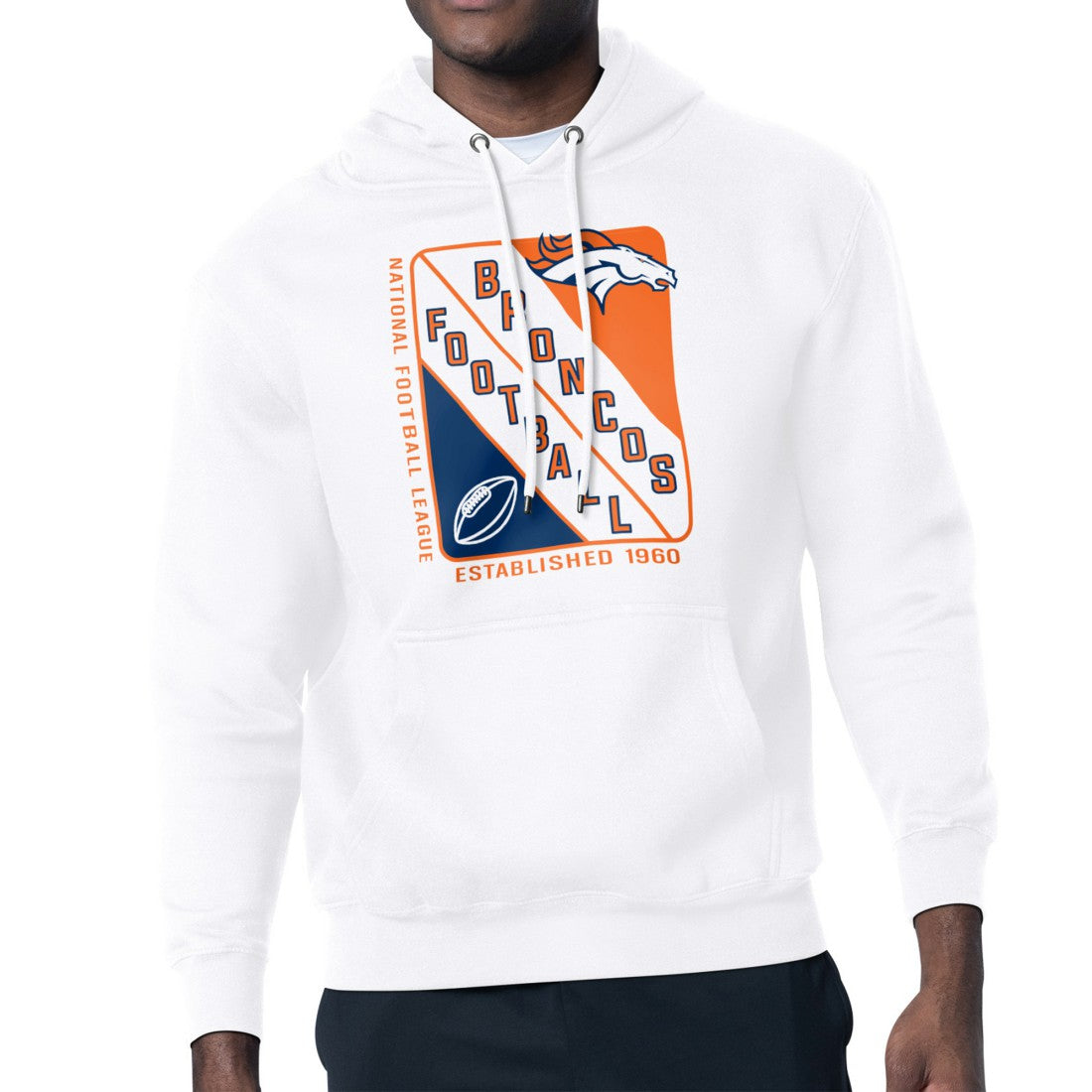 Denver Broncos Starter Shield Logo Pullover Hoodie - White outlet