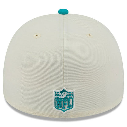 Miami Dolphins New Era 2025 NFL Draft A-Frame 59FIFTY Fitted Hat - Cream/Aqua online