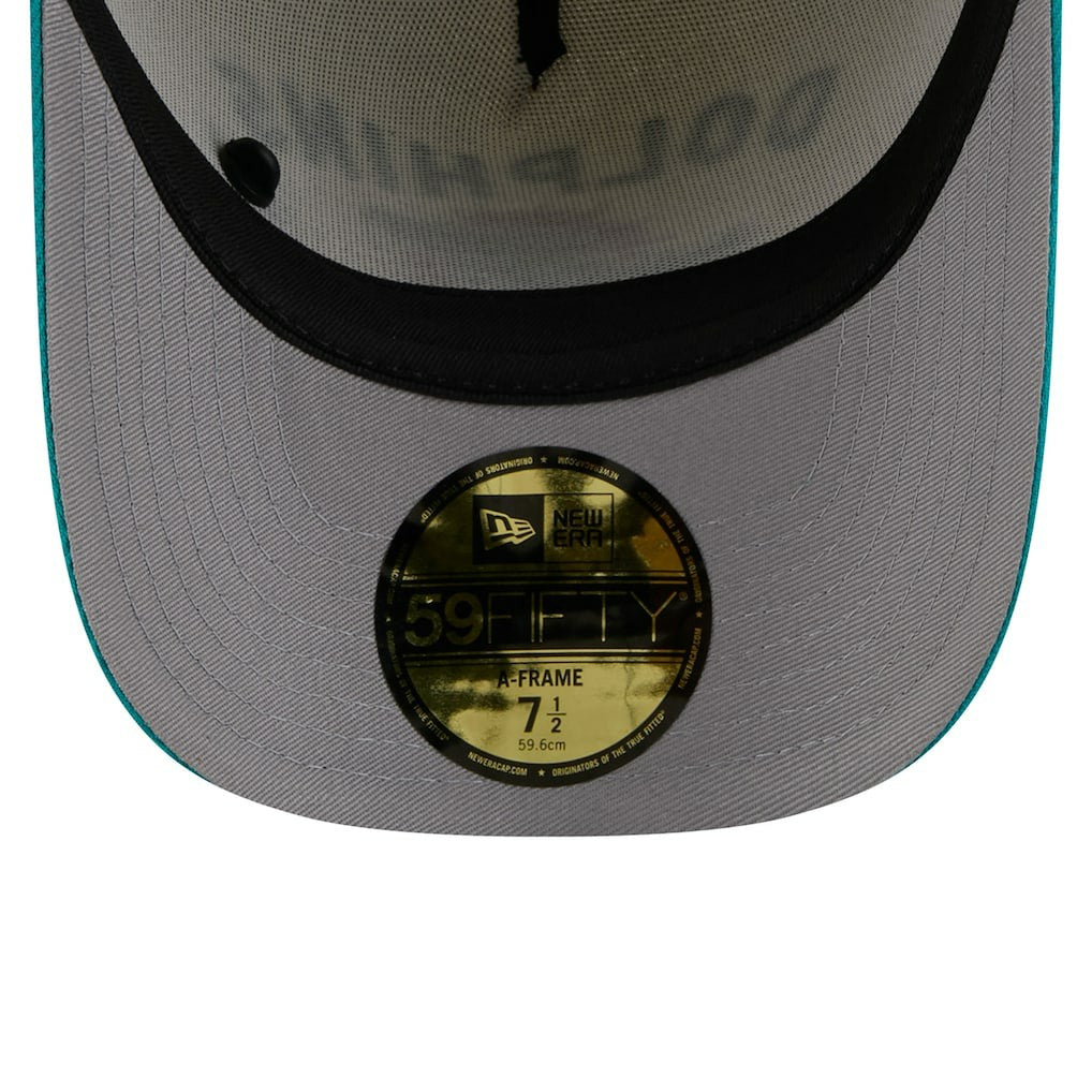 Miami Dolphins New Era 2025 NFL Draft A-Frame 59FIFTY Fitted Hat - Cream/Aqua online