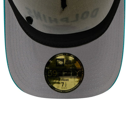 Miami Dolphins New Era 2025 NFL Draft A-Frame 59FIFTY Fitted Hat - Cream/Aqua online