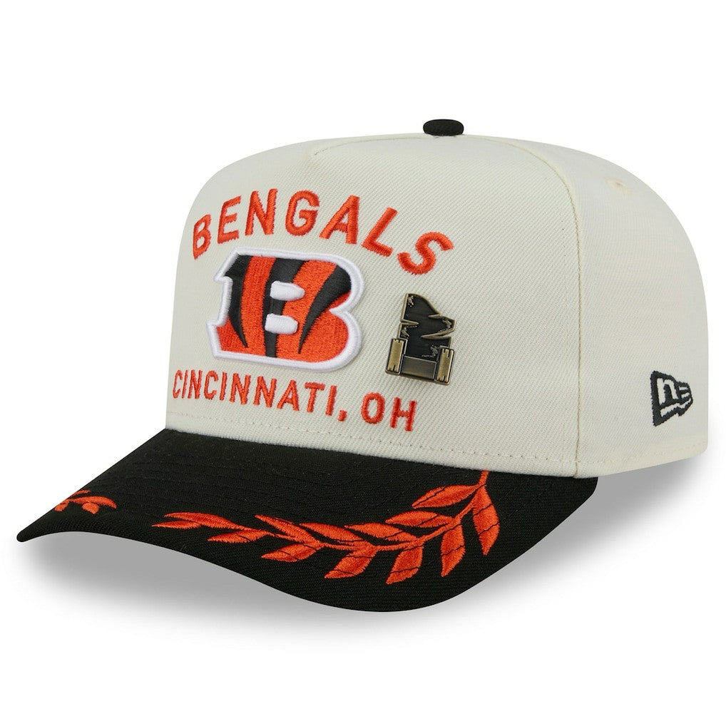 Cincinnati Bengals New Era 2025 NFL Draft A-Frame 59FIFTY Fitted Hat - Cream/Black sale