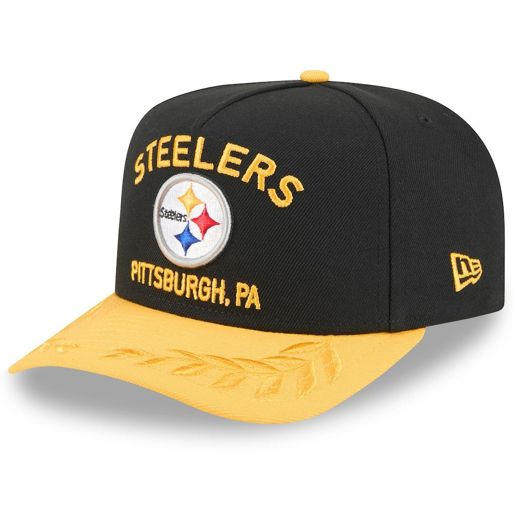 Pittsburgh Steelers New Era 2025 NFL Draft A-Frame 9FIFTY Snapback Hat - Black/Gold online