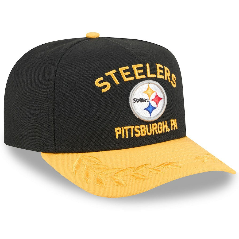 Pittsburgh Steelers New Era 2025 NFL Draft A-Frame 9FIFTY Snapback Hat - Black/Gold online