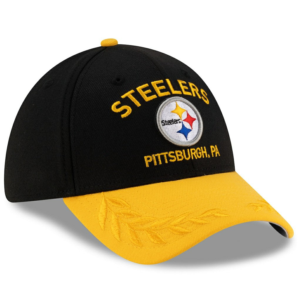 Pittsburgh Steelers New Era 2025 NFL Draft 39THIRTY Flex Hat - Black/Gold sale