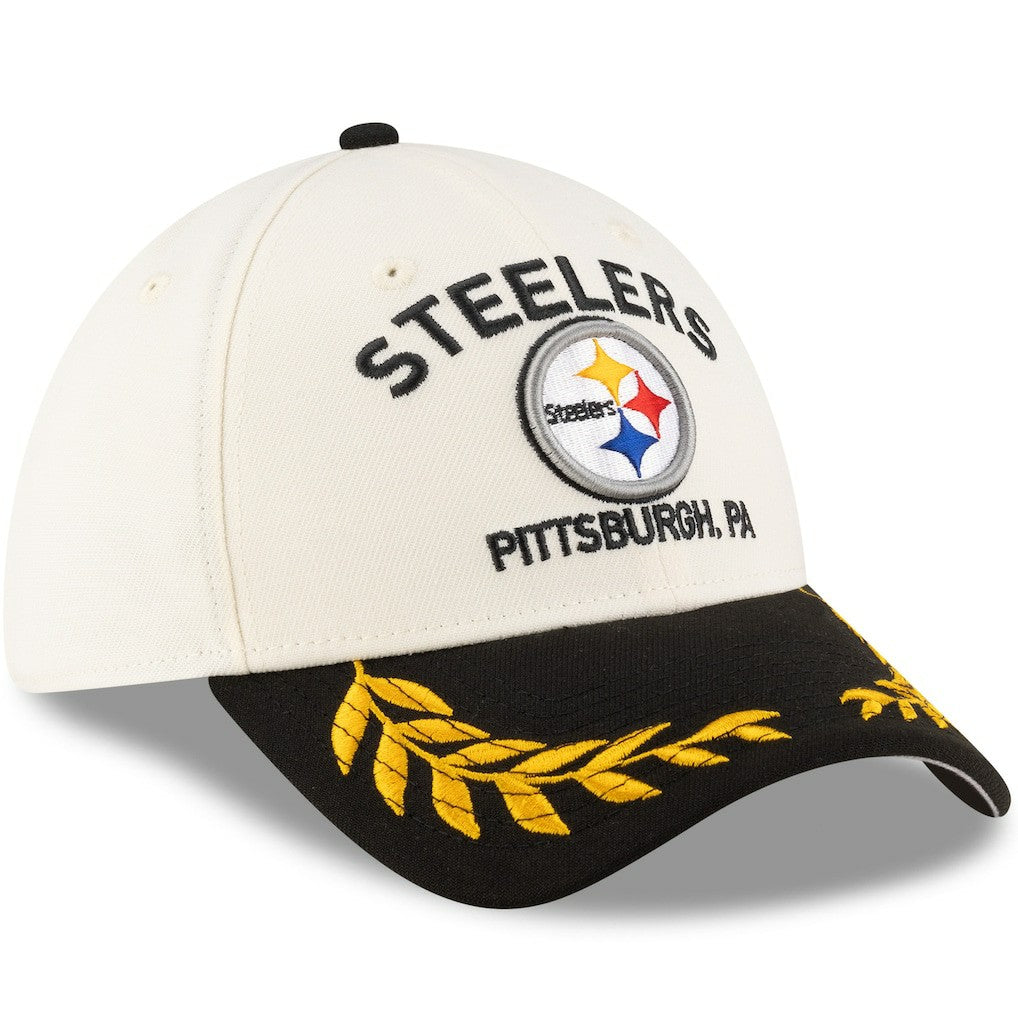 Pittsburgh Steelers New Era 2025 NFL Draft 39THIRTY Flex Hat - Cream/Black for sale