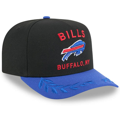 Buffalo Bills New Era Youth 2025 NFL Draft A-Frame 9FIFTY Snapback Hat - Black/Royal outlet
