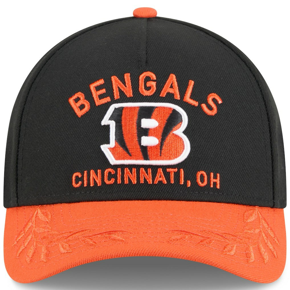 Cincinnati Bengals New Era Youth 2025 NFL Draft 9FORTY A-Frame M-Crown Adjustable Hat - Black/Orange online