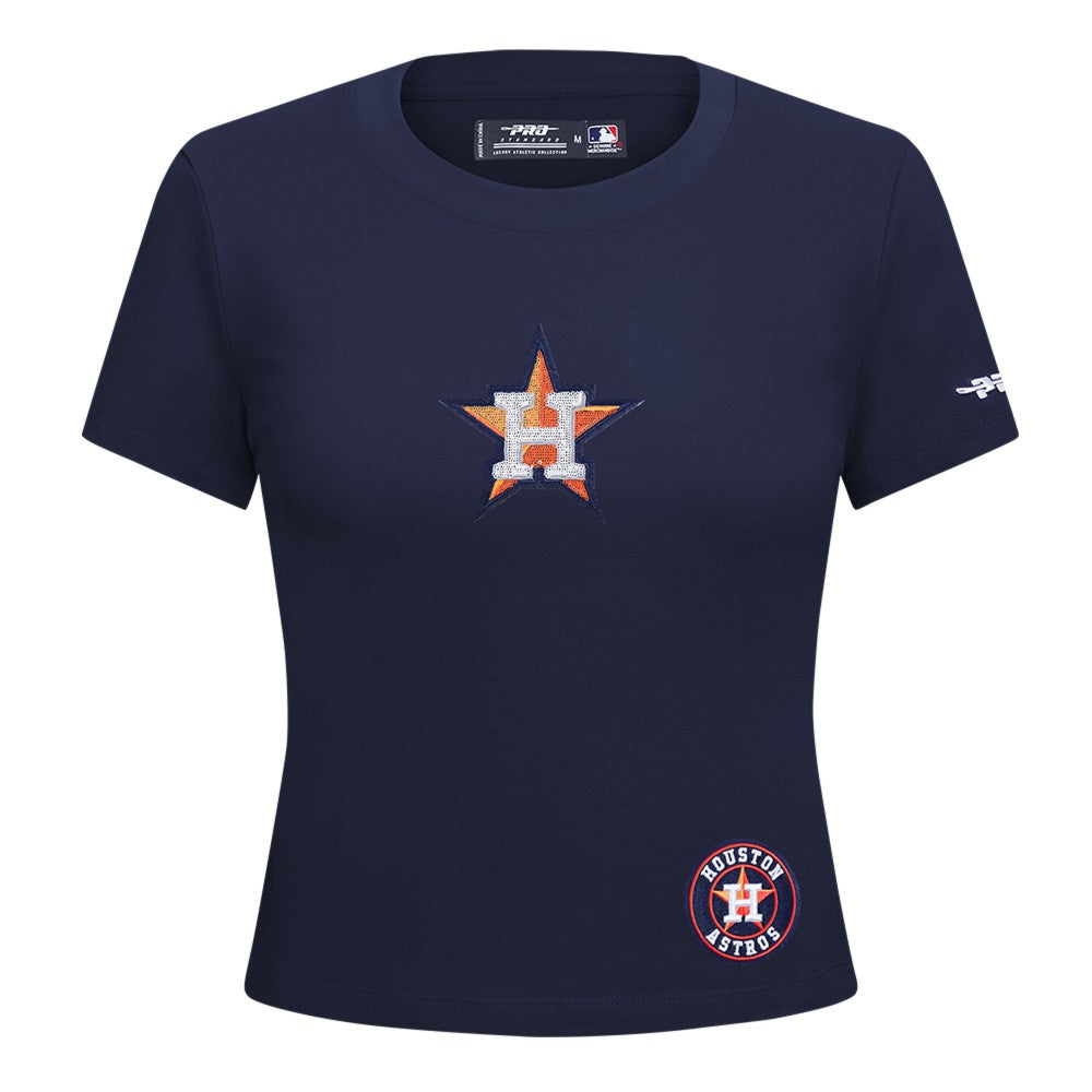 Houston Astros Pro Standard Women's Game Day Classics Baby Doll Cropped T-Shirt - Navy