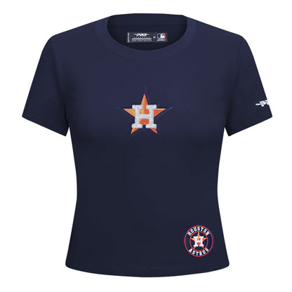 Houston Astros Pro Standard Women's Game Day Classics Baby Doll Cropped T-Shirt - Navy