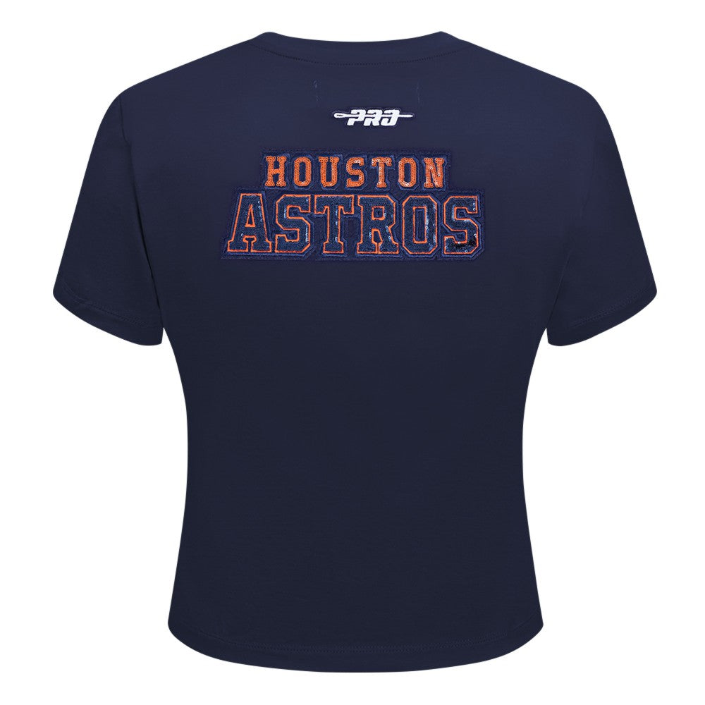 Houston Astros Pro Standard Women's Game Day Classics Baby Doll Cropped T-Shirt - Navy