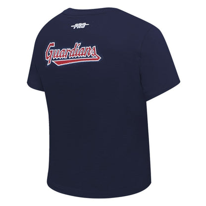 Cleveland Guardians Pro Standard Women's Game Day Classics Baby Doll Cropped T-Shirt - Navy
