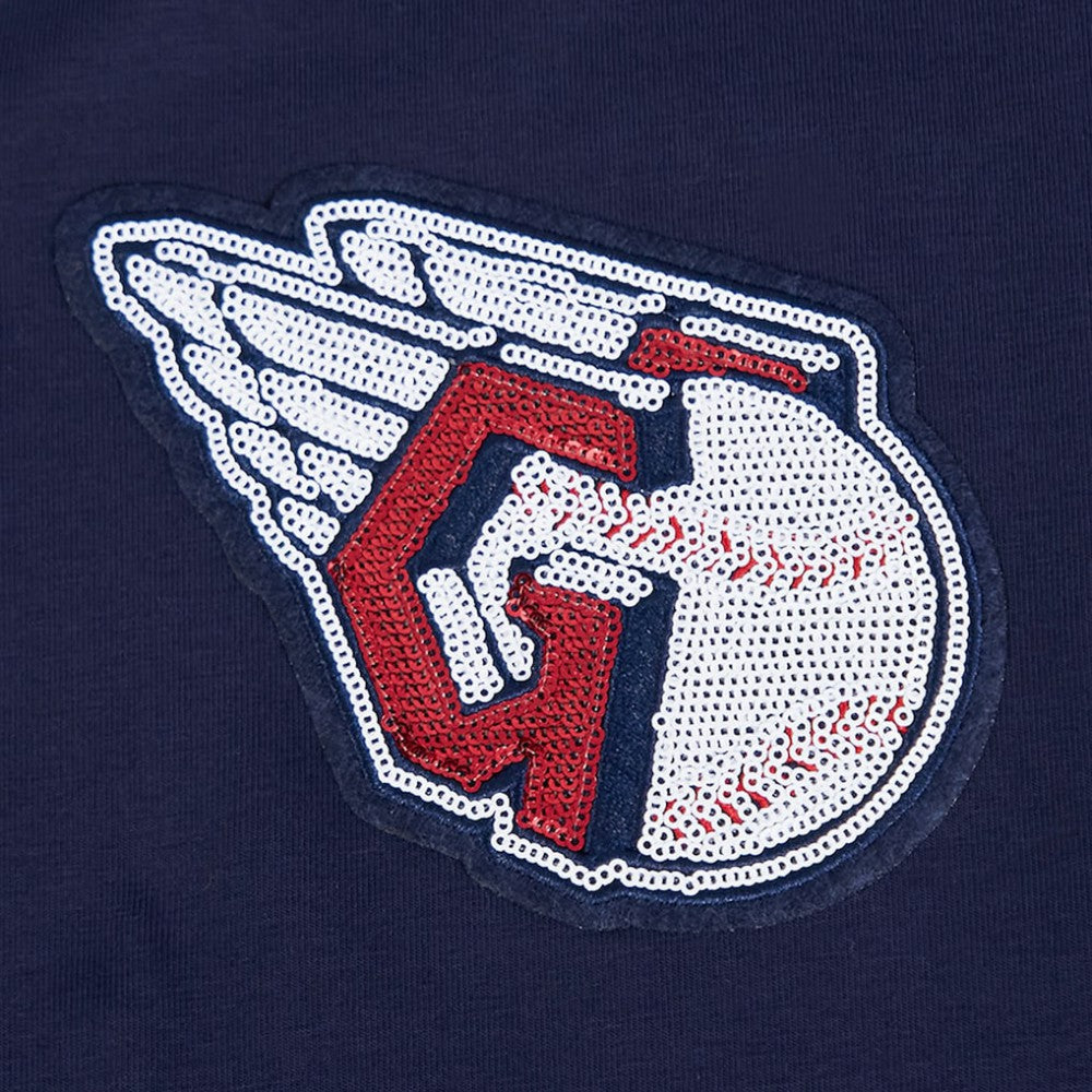 Cleveland Guardians Pro Standard Women's Game Day Classics Baby Doll Cropped T-Shirt - Navy