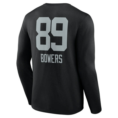 Brock Bowers Las Vegas Raiders Name & Number Team Wordmark Long Sleeve T-Shirt - Black outlet