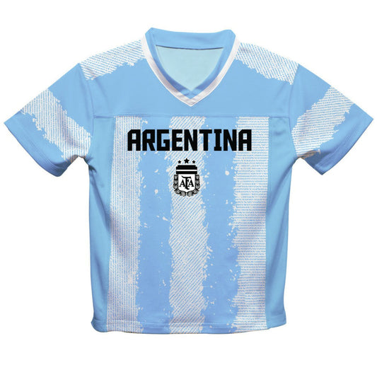 Lionel Messi Argentina National Team Vive La Fete Youth Painted Stripes Football Jersey - Light Blue sale