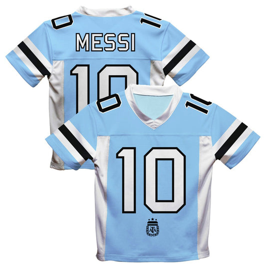 Lionel Messi Argentina National Team Vive La Fete Football Jersey - Light Blue for sale