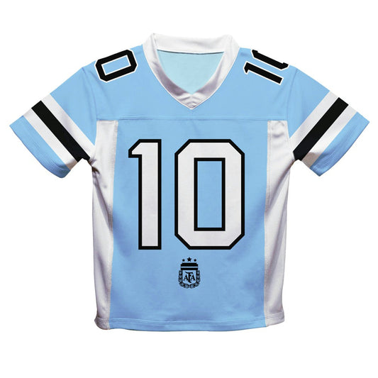 Lionel Messi Argentina National Team Vive La Fete Football Jersey - Light Blue for sale