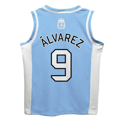 Julián Álvarez Argentina National Team Vive La Fete Mesh Basketball Jersey - Light Blue on sale