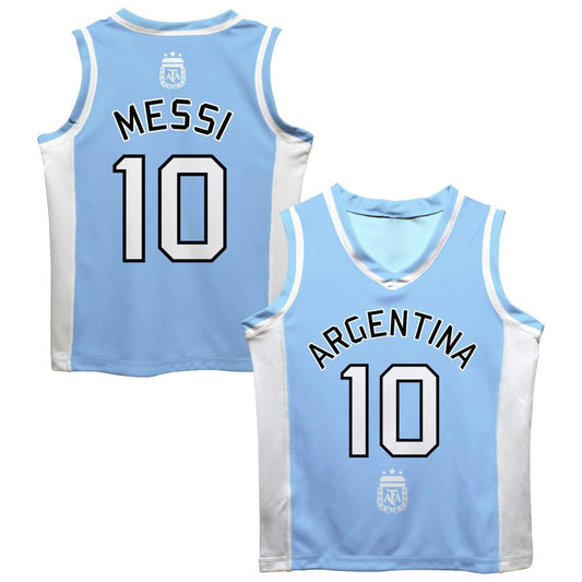 Lionel Messi Argentina National Team Vive La Fete Mesh Basketball Jersey - Light Blue cheap