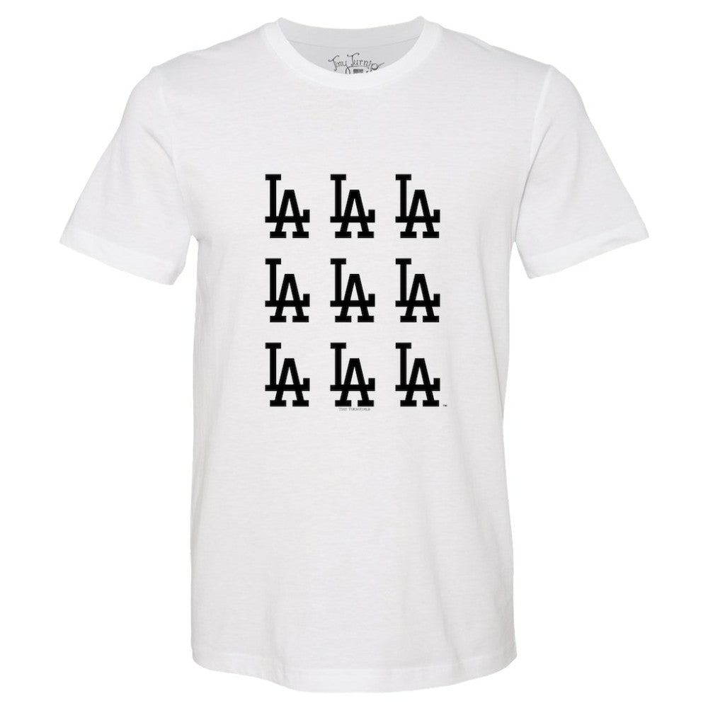 Los Angeles Dodgers Tiny Turnip Women's Logo Grid T-Shirt - White