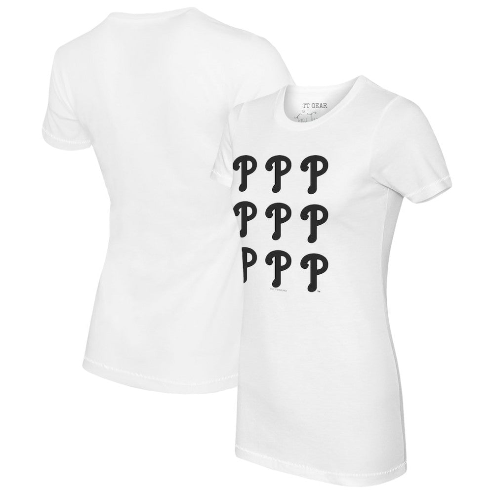 Philadelphia Phillies Tiny Turnip Women's Logo Grid T-Shirt - White