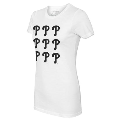 Philadelphia Phillies Tiny Turnip Women's Logo Grid T-Shirt - White
