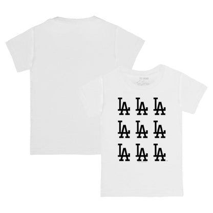 Los Angeles Dodgers Tiny Turnip Youth Logo Grid T-Shirt - White
