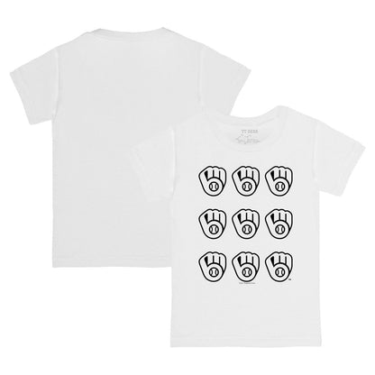 Milwaukee Brewers Tiny Turnip Youth Logo Grid T-Shirt - White