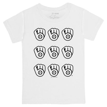 Milwaukee Brewers Tiny Turnip Youth Logo Grid T-Shirt - White