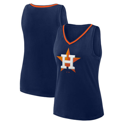 Houston Astros Women's Plus Sized Stellar Win V-Neck Tank Top - Navy