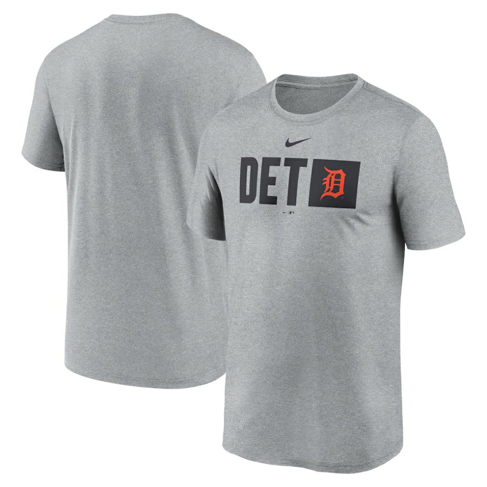 Detroit Tigers Tricode Legend Performance T-Shirt - Heather Gray | Nike