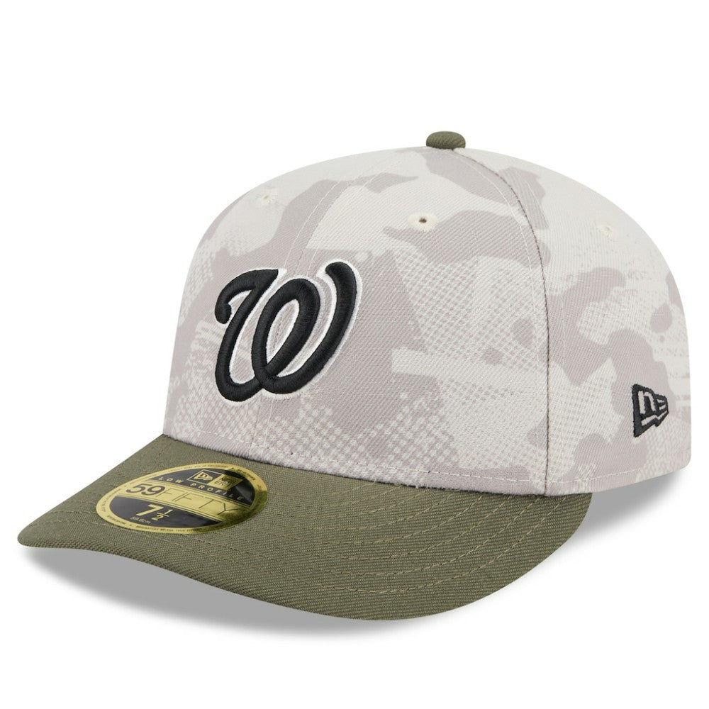 Washington Nationals 2025 Armed Forces Day Low Profile 59FIFTY Fitted Hat - Light Beige/Olive | New Era