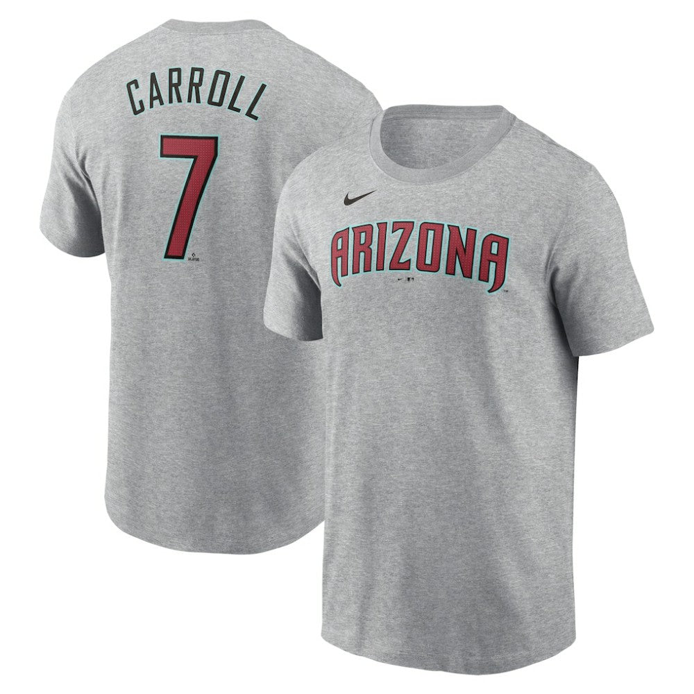 Corbin Carroll Arizona Diamondbacks Fuse Name & Number T-Shirt - Heather Gray | Nike