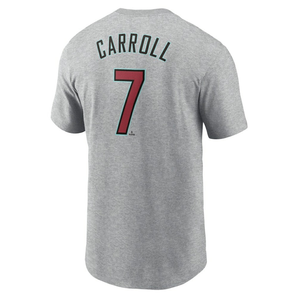 Corbin Carroll Arizona Diamondbacks Fuse Name & Number T-Shirt - Heather Gray | Nike