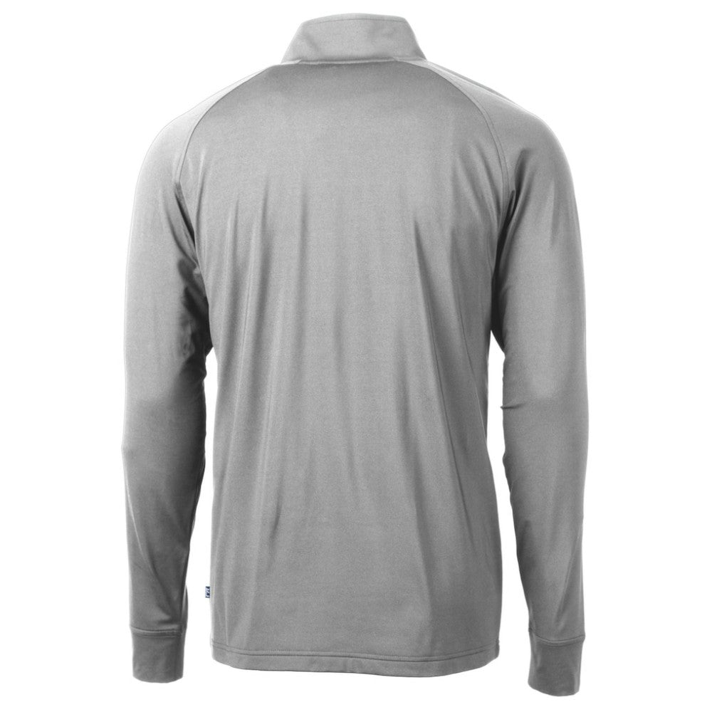 New York Yankees Cutter & Buck Big & Tall Adapt Eco Knit Stretch Recycled Quarter-Zip Pullover Top - Gray