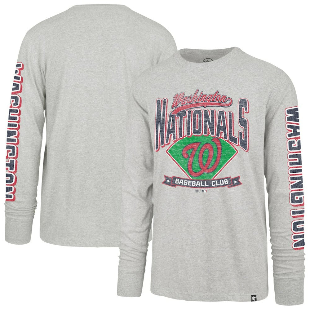 Washington Nationals Fair Ball Franklin Long Sleeve T-Shirt - Gray | 47 brand