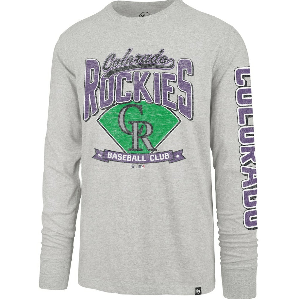 Colorado Rockies Fair Ball Franklin Long Sleeve T-Shirt - Gray | 47 brand
