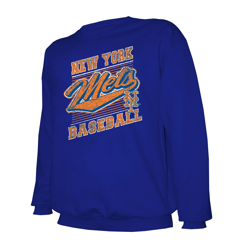 New York Mets Stitches Lightweight Crew Sweatshirt - Royal