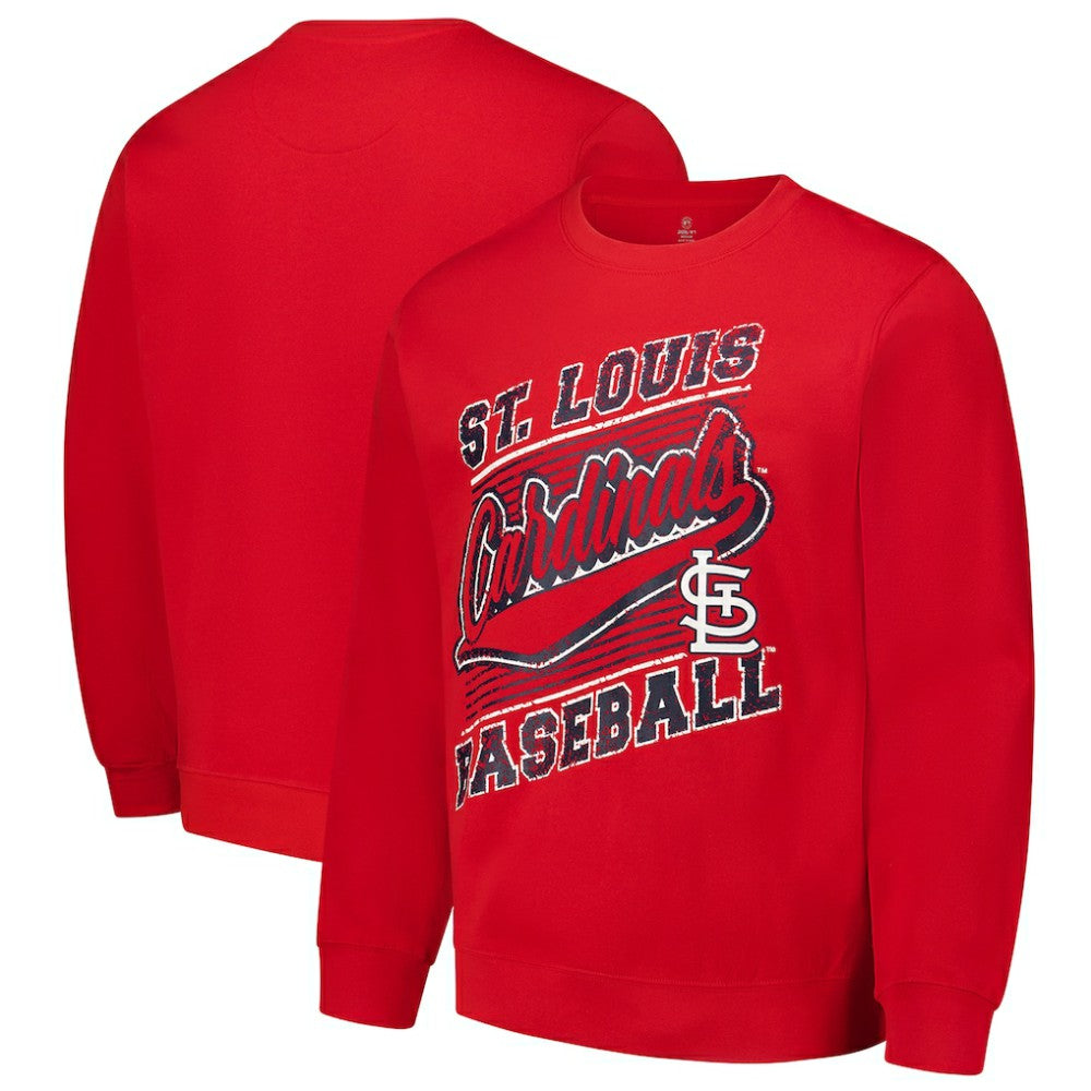 St. Louis Cardinals Stitches Lightweight Crew Sweatshirt - Red
