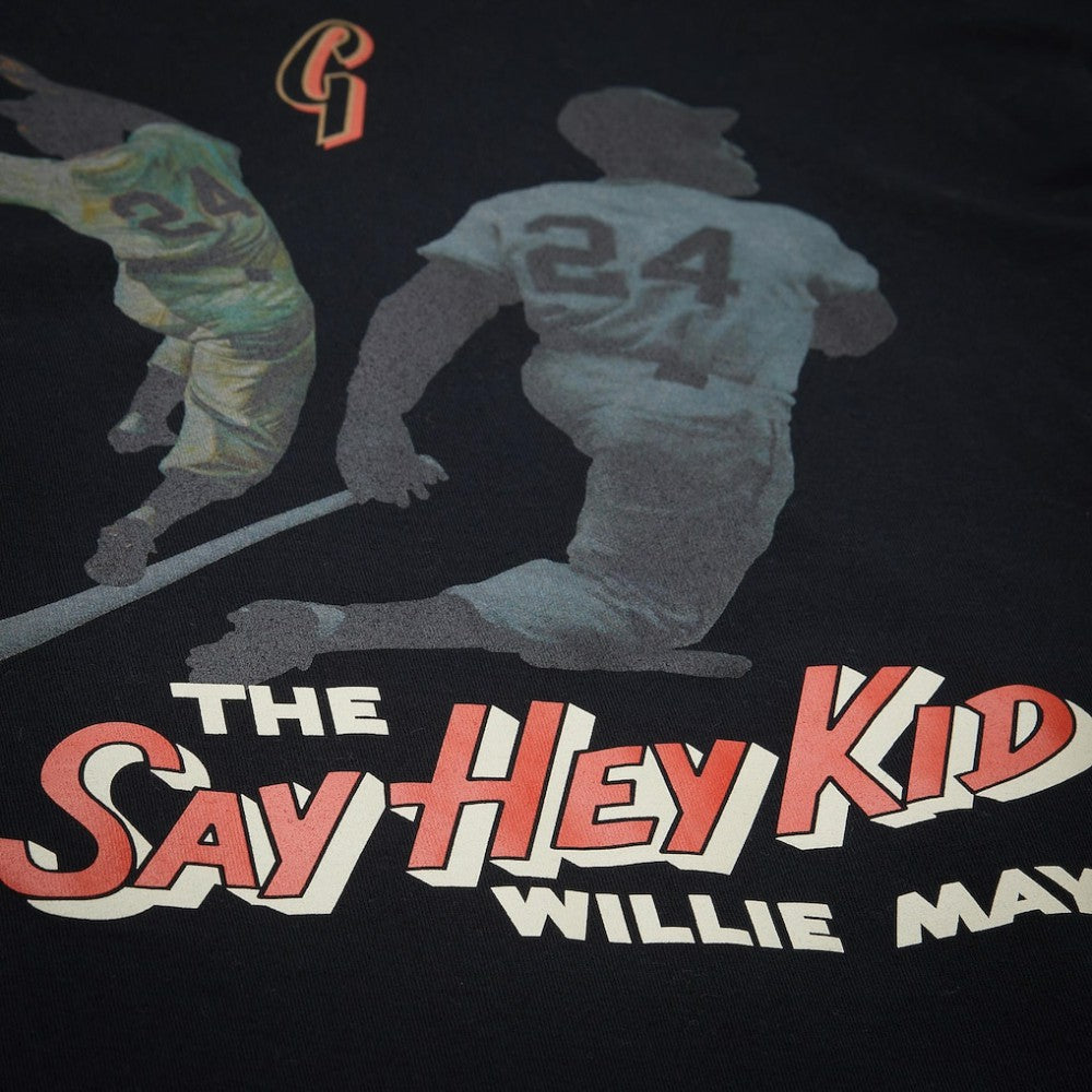 Willie Mays San Francisco Giants Legends Collection Vintage Logo T-Shirt - Black | Mitchell & Ness