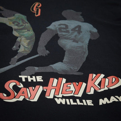 Willie Mays San Francisco Giants Legends Collection Vintage Logo T-Shirt - Black | Mitchell & Ness